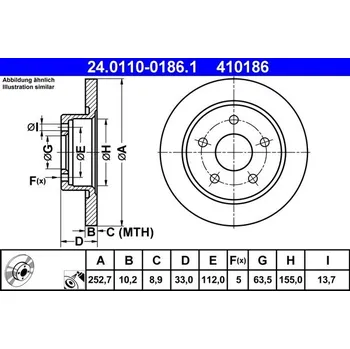 Brzdový kotouč Brzdový kotouč ATE 24.0110-0186.1