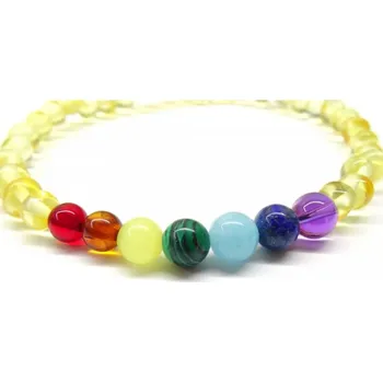 Korálek Čakrový náramek pro ženy - S citronovým jantarem