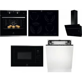Set domácích spotřebičů ELECTROLUX KODEH70X + ELECTROLUX EHF6343FOK + ELECTROLUX LFV316K + ELECTROLUX LMS4253TMX + ELECTROLUX EEA27200L