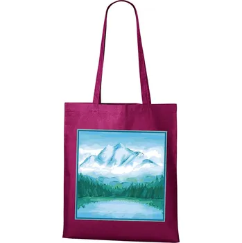 Plátěná tašká Hory, Barva Purpurová, Velikost 40×45 cm, Canvas Nákupní taška Bezvatriko.cz 1717