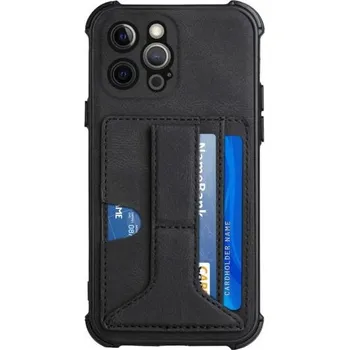 Pouzdro na mobilní telefon Kryt s kapsou na karty a stojánkem pro iPhone 12 Pro - černý