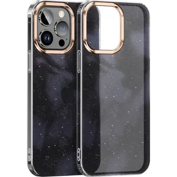 Pouzdro na mobilní telefon Třpytivý kryt se vzorem vodových barev pro iPhone 14 - černý