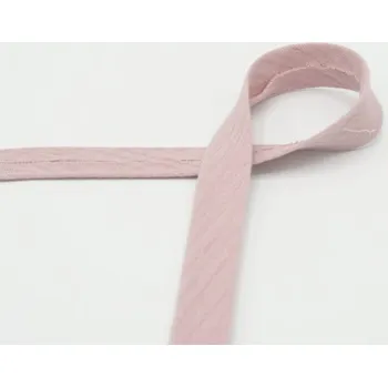 Šikmý proužek mušelínový, zažehlený, pudrový, 20mm