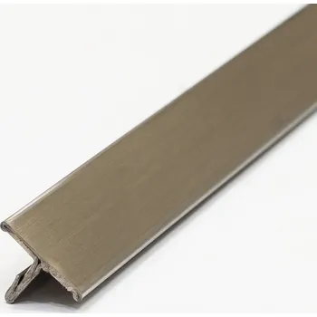 Stavební profil Lišta Dělící profil T 14 mm 2.5 m, kartáčovaná nerez (Nerez "T" 14mm / kartáčovaný)