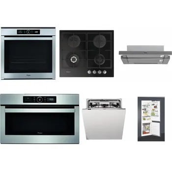 Set domácích spotřebičů WHIRLPOOL ABSOLUTE AKZM 8480 IX + WHIRLPOOL GOFL 629/NB + WHIRLPOOL AKR 749/1 IX + WHIRLPOOL ABSOLUTE AMW 730 IX + WHIRLPOOL WIO 3O540 PELG + WHIRLPOOL ART 65031
