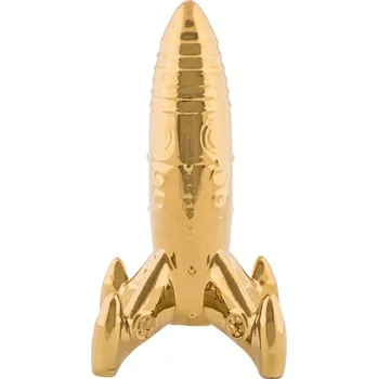 Dekorační figurka MEMORABILIA MY SPACESHIP 27 cm, zlatá, porcelán, Seletti