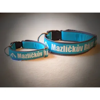 Obojek pro psa Látkový obojek 1,5 cm s potiskem (jméno, telefon,...) pouze pro obvod krku do 35cm