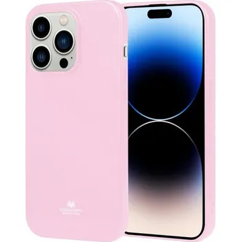 Goospery lesklý kryt z měkkého plastu pro iPhone 14 Pro - světle růžový