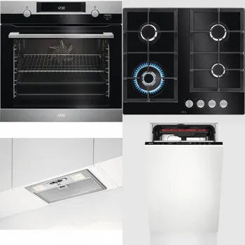Set domácích spotřebičů AEG Mastery SteamBake BCK455350M + AEG Mastery SpeedBurner HKB64420NB + AEG DGB3523S + AEG Mastery MaxiFlex FSE73507P