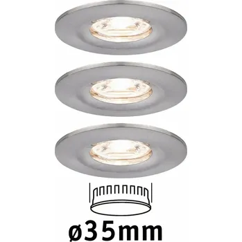 PAULMANN LED vestavné svítidlo Nova mini nevýklopné IP44 3x4W 2700K kov kartáčovaný 230V 943.01