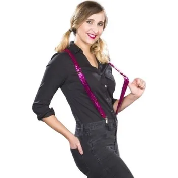 Karnevalový kostým Dámské flitrové kšandy - Růžové