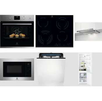 Set domácích spotřebičů ELECTROLUX KODGH70TX + ELECTROLUX EHF6343FOK + ELECTROLUX LFP326S + ELECTROLUX EMS4253TEX + ELECTROLUX EES48200L + ELECTROLUX LNT3LF18S