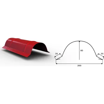 Střešní krytina Blachdom Hřebenáč Omak půlkulatý PE lesk Barva krytiny: Světlešedá RAL 7035
