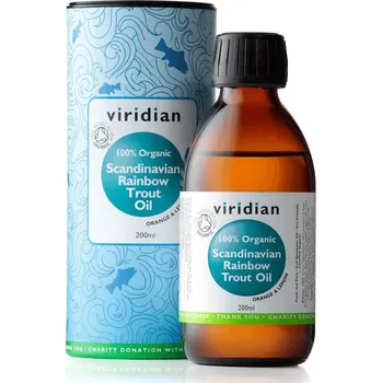 VIRIDIAN 100% Organic Scandinavian Rainbow Trout Oil, 200ml, exp. 4/24