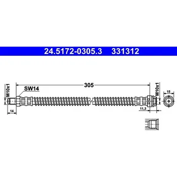 Brzdová hadice Brzdová hadice ATE 24.5172-0305.3