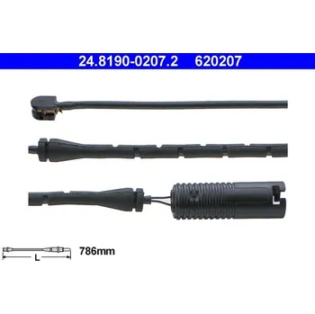 Brzdový systém Výstražný kontakt, opotřebení obložení ATE 24.8190-0207.2