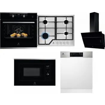Set domácích spotřebičů ELECTROLUX KODEH70X + ELECTROLUX KGS6426SX + ELECTROLUX LFV316K + ELECTROLUX LMS2203EMX + ELECTROLUX EEM48300IX