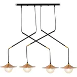 ACA Lighting závěsné svítidlo 4XG9 mosaz/černý kov + sklo 97X20XH128CM LAYLA HL4314P96BB