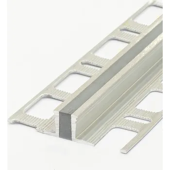 Stavební profil Dilatační lišta, bahama, v10 š 8 mm, 250 cm, vulkanizovaný profil, nerez,