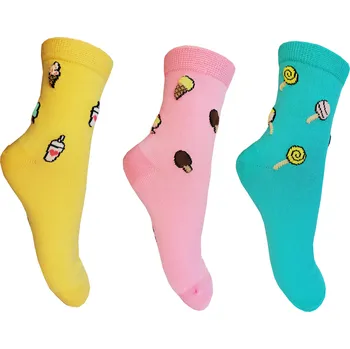 Dívčí oblečení Dívčí ponožky - Aura.Via GZN8229, růžová/tyrkysová/žlutá Barva: Mix barev, Velikost: 28-31