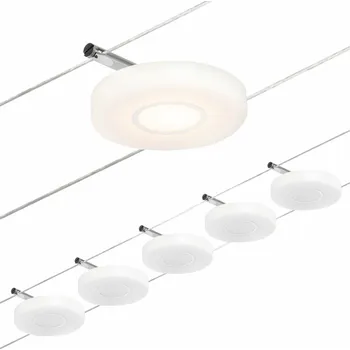 Svítidlo PAULMANN LED lankový systém DiscLED základní sada 5x4,5W 3000K 230/12V matný chrom/chrom