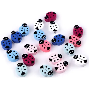 Dětské navlékací korálky Dřevěné korálky beruška 14x19 mm, 340232 - královská modrá