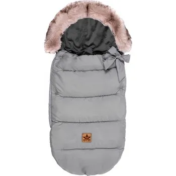 Fusak Baby Nellys Dětský fusak STYLE s kožešinkou a mašličkou, 110 x 50 cm, šedý