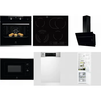 Set domácích spotřebičů ELECTROLUX KODEH70X + ELECTROLUX EHF6547FXK + ELECTROLUX LFV316K + ELECTROLUX LMS2203EMX + ELECTROLUX EEM43300IX + ELECTROLUX LNT3LF18S