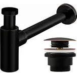Rea Umyvadlový sifon s výpustí click-clack old black REA-A8536