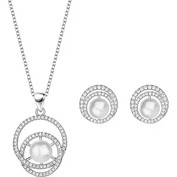 Souprava šperků NUBIS® Stříbrná souprava šperků s perlou - NB-9036