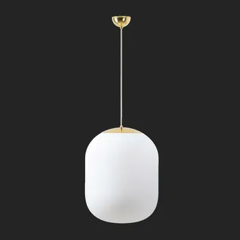 OSMONT TAN67868 TANIA S2 závěsné skleněné svítidlo mosaz leštěná / bílá IP40 4000 K 41W LED nouzové kombinované 3 h