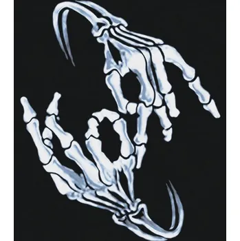 Nášivka nášivka na záda, zádovka Korn - skeleton hands