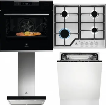 Set domácích spotřebičů ELECTROLUX KOBCS31X + ELECTROLUX KGS6426SX + ELECTROLUX LFT766X + ELECTROLUX EEA27200L