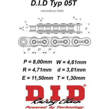 Řetězová sada pro motocykl D.I.D Rozvodový řetěz DID APRILIA 1000 RSV Tuono rok 02-05