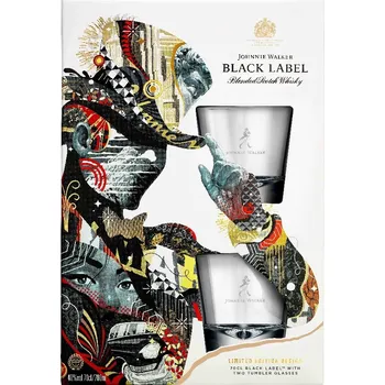 Whisky JOHNNIE WALKER BLACK LABEL 40% 0,7l 2 skleničky