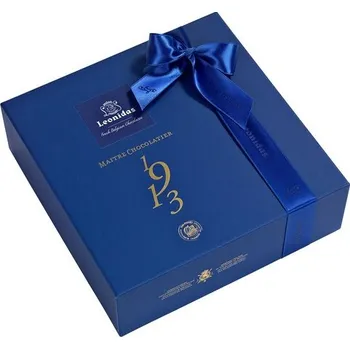 Bonboniéra Leonidas bonboniéra Santiago modrá 56 (belgická čokoláda, tradiční pralinky 56 ks mix, cca 900g)