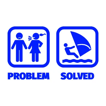 Samolepící dekorace SAMOLEPKA Problem? Solved 009 plachtění (19 - modrá dynamic) NA AUTO, NÁLEPKA, FÓLIE, POLEP, TUNING, VLASTNÍ TEXT, TISK, AUTOSAMOLEPKY.cz, POLEPY, OBRÁZEK, LOGO, SAMOLEPKY