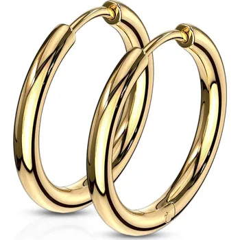 Náušnice Šperky4U Zlacené ocelové náušnice - kruhy 17 mm - OPN1119G-17