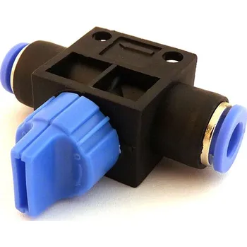 Lepící sada Pneumatická nástrčná spojka kohout EHVFF na vzduch 4mm bez odfuku (Násuvná spojka kohout plastový pro hadice 4mm bez odfuku)