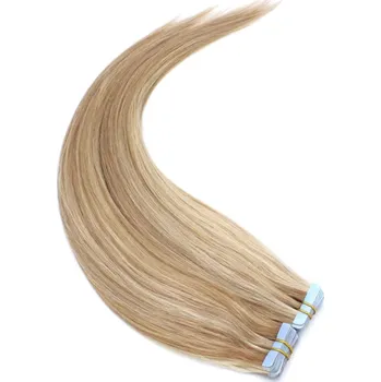 Příčesek 50cm Tape hair / pu extension / Tape IN lidské vlasy remy – světlý melír