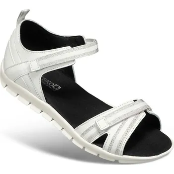 Dámská zdravotní obuv Dámské sandály s pásky na suchý zip, hladká useň, bílá , velikost: 37