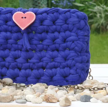 Kabelka Modrá kabelička se ♥ , přes rameno