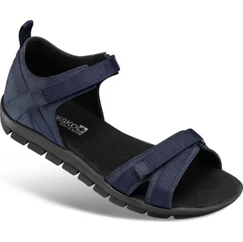 Dámská zdravotní obuv Dámské sandály s pásky na suchý zip, hladká useň, tmavě modrá, velikost: 38