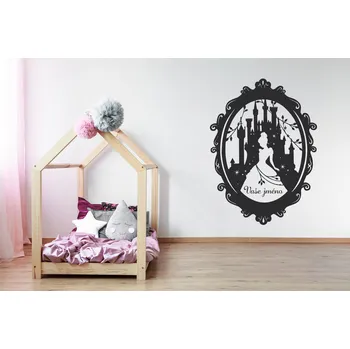 Samolepící dekorace Lepy.cz Samolepka na zeď Popelka + Vaše jméno Velikost (šířka x výška): 80x110cm, Barevná varianta: Nugátová hnědá