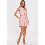 Dvouvrstvý krátký overal bez rukávů Romper MOE M574 Barva: Pudrová, Velikost: XL