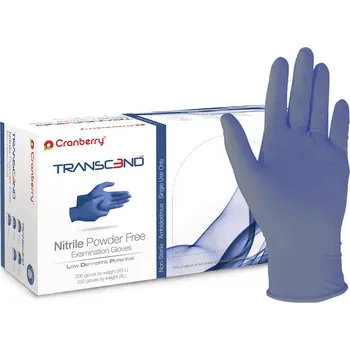 Vyšetřovací rukavice Cranberry Transcend, 300 ks - vel. M