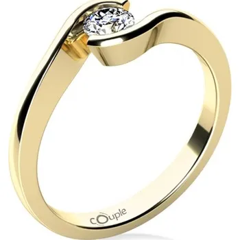 Prsten Couple, Zásnubní prsten Linette, žluté zlato a velký zirkon, vel.: 54, ø17,2 mm, 6814065-0-54-1