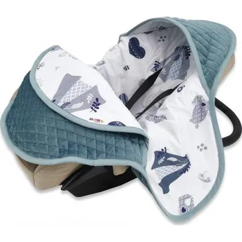 Dětská deka Baby Nellys Velvet prošívaná zavinovací deka s kapucí 77 x 93 cm