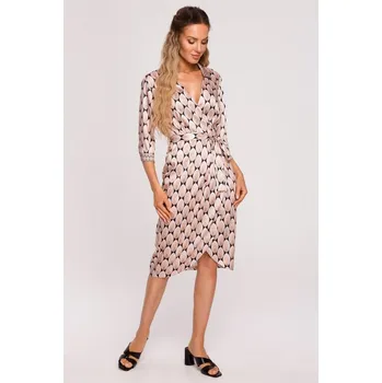Dámské šaty Zavinovací šaty s potiskem MOE M668 Velikost: S, Barva (Varianta): model 3