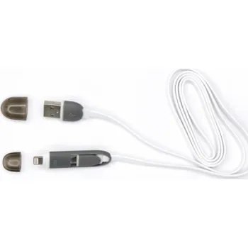 Datový kabel Sbox 2IN1W USB->Micro USB+IPH.5 M/M 1M white